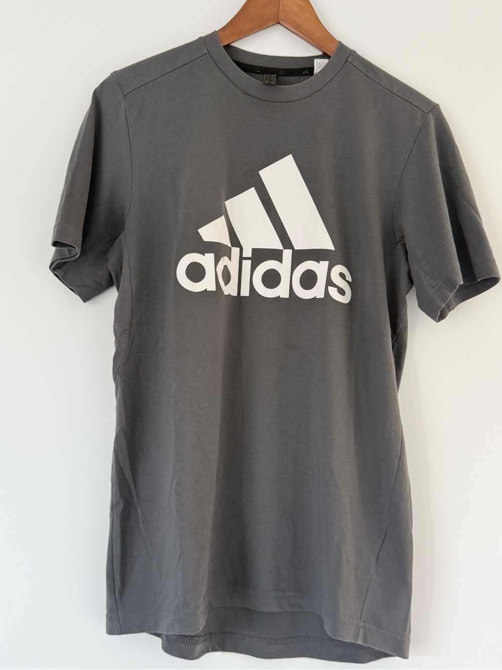 adidas Gray Short Sleeve Tee with White Logo